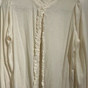 Boden Ivory Ruffle Detail Top